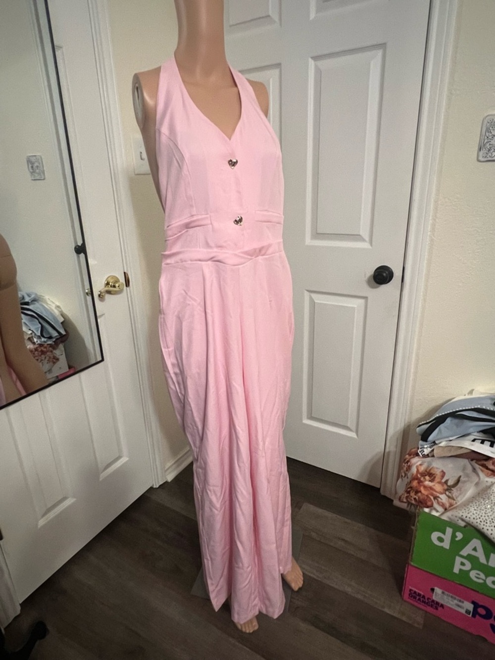 Light Pink Sleeveless V-Neck Jumpsuit